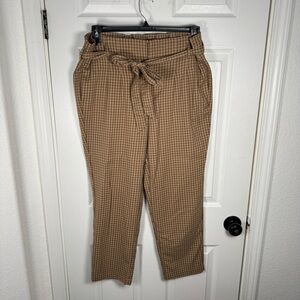 Liz Claiborne Tan Checkered Trousers